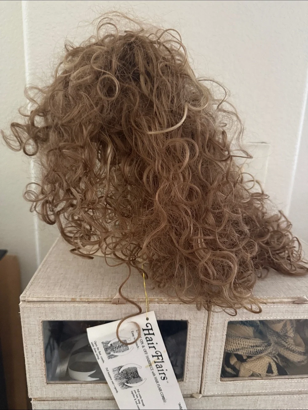Hair Flair Curly Hairpiece - Light Brown